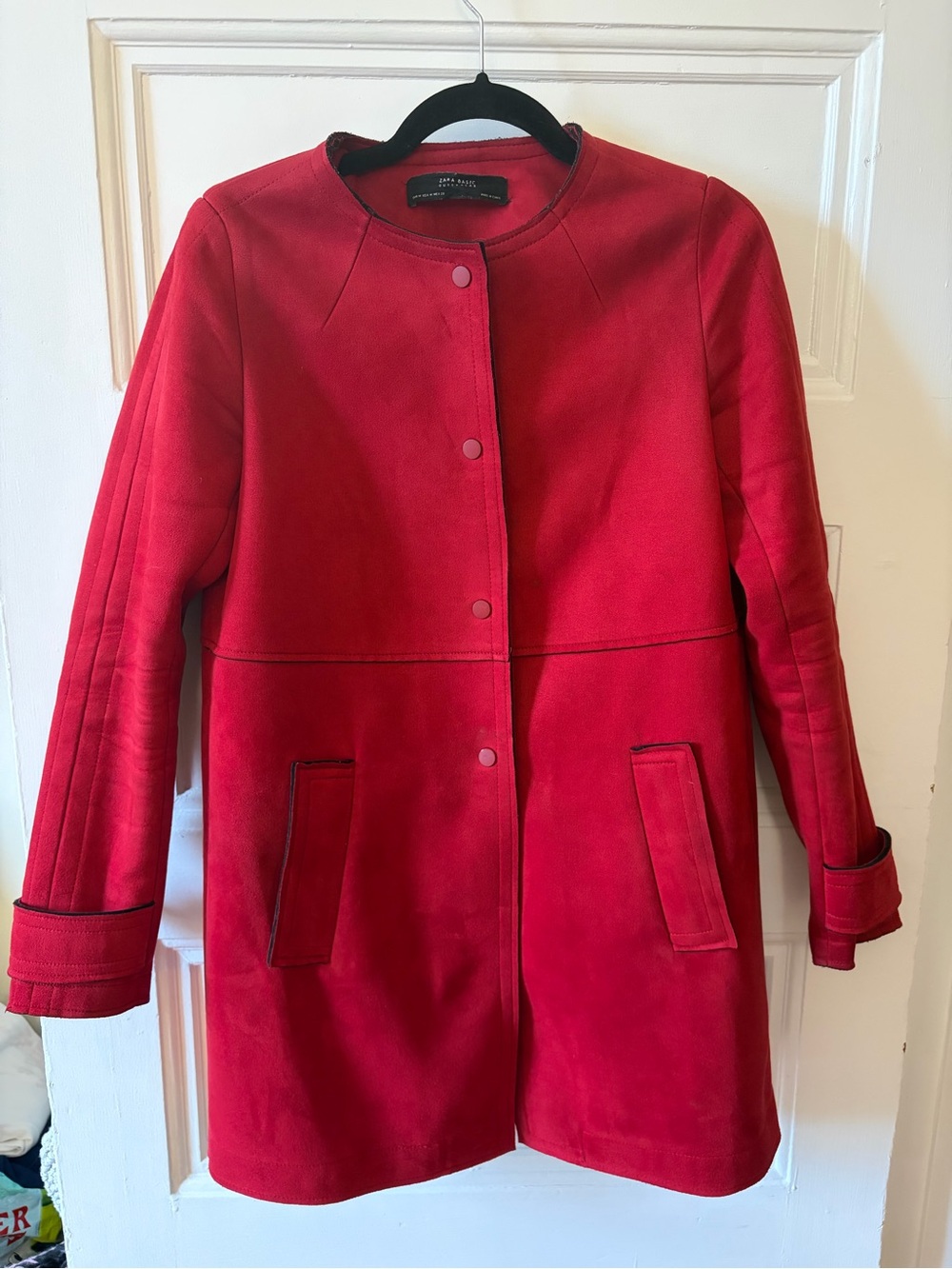 🌻 Red Suede Long Pea Coat